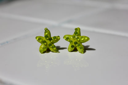 Sea Glass Starfish Studs