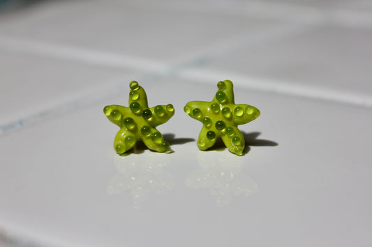 Sea Glass Starfish Studs