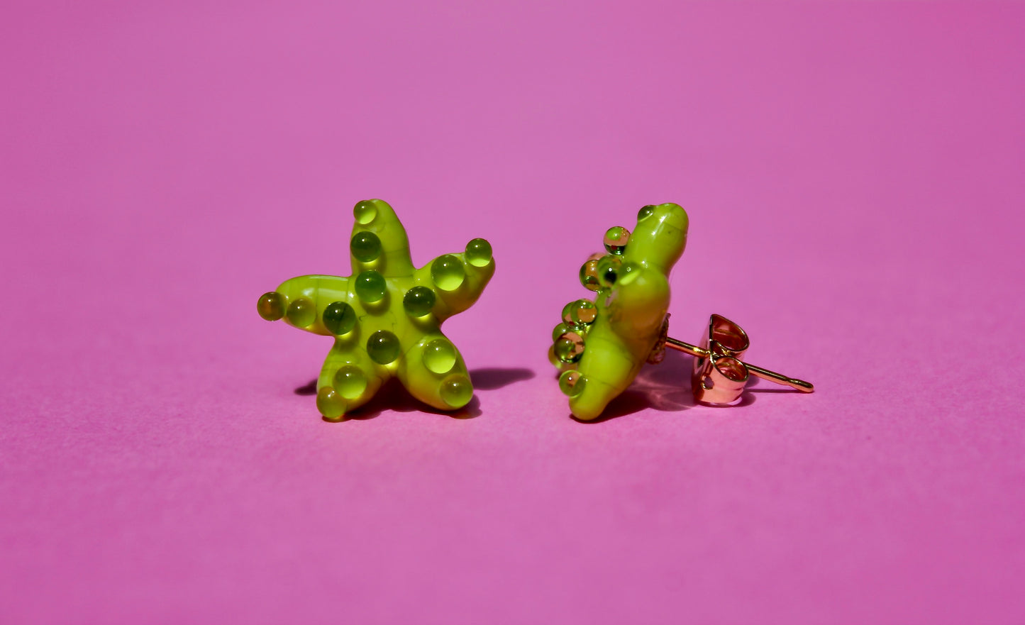 Sea Glass Starfish Studs