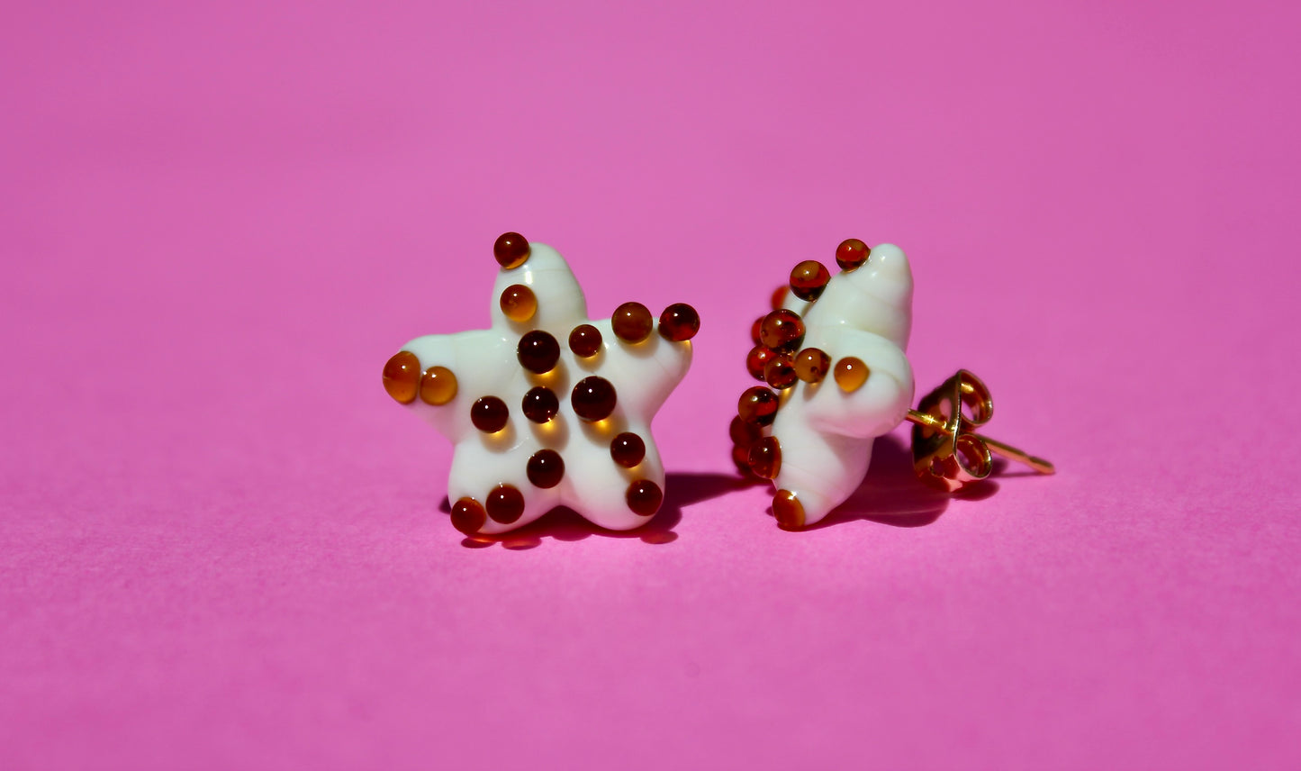 Seashell Starfish Studs