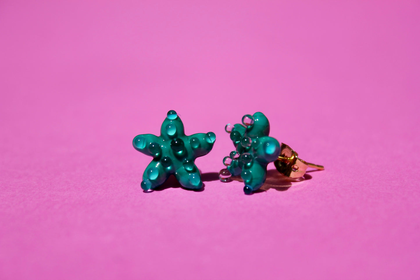 Pacific Teal Starfish Studs